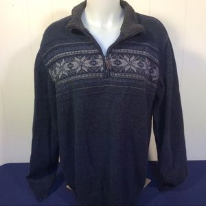 Tricot St Raphael womens 1/4 zip cotton sweater size large